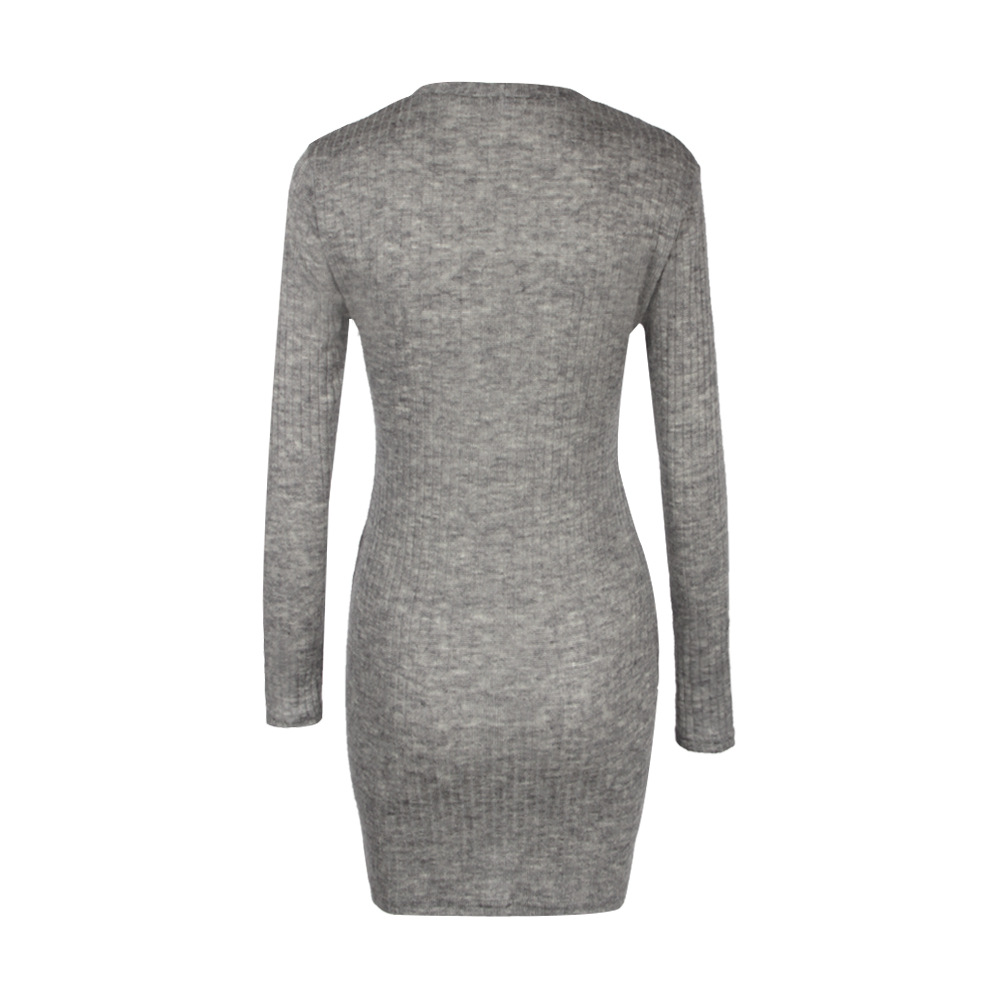 W25038-4 Женский Трикотаж Bodycon Коктейль Вечерний Свитер Мини-Платье